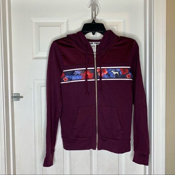 PINK VS Hawaiian Floral Zip up Hoodie Size XS - Picture 2 of 7